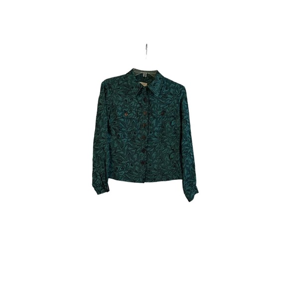 Coldwater Creek Ladies Textured long sleeved shirt Size PXS Petite Blue with Blk - Picture 3 of 3